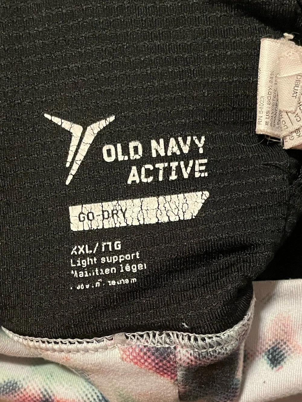 Old Navy Multicolor Abstract Strappy Sports Bralette
